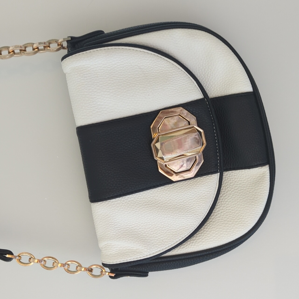 Deux Lux Vegan Leather Handbag-Jules Gold Turn-Lock Crossbody bag